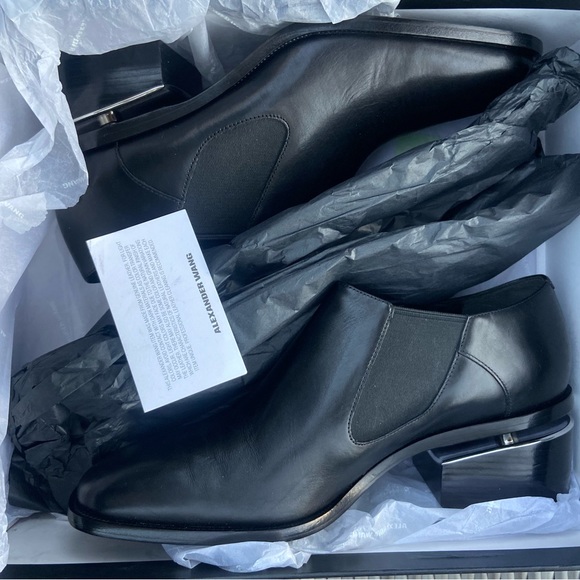 Alexander Wang Black Floating Heel Jae Boots - Picture 1 of 8